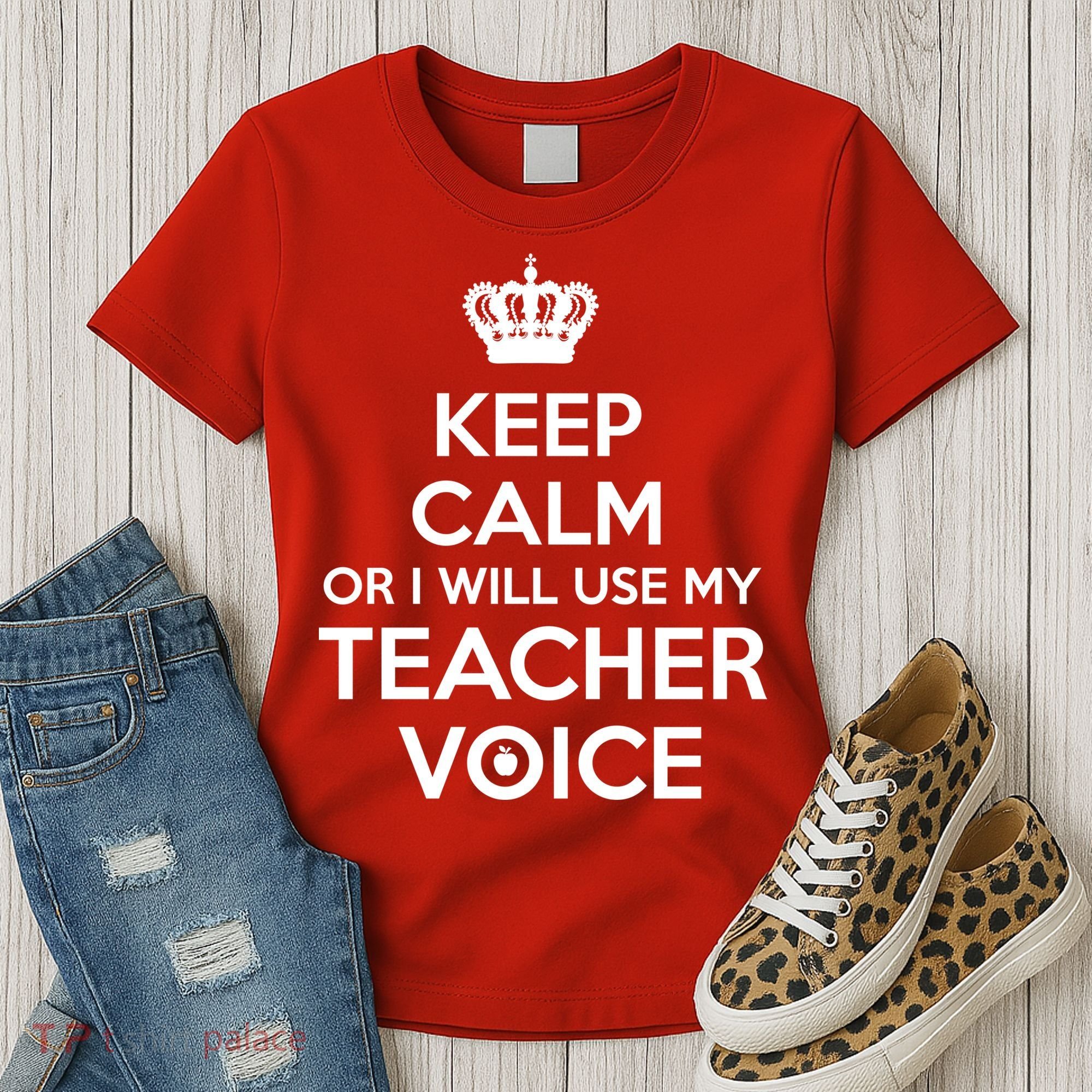 Keep Calm Or I Will Use My Teacher Voice Women's T-Shirt