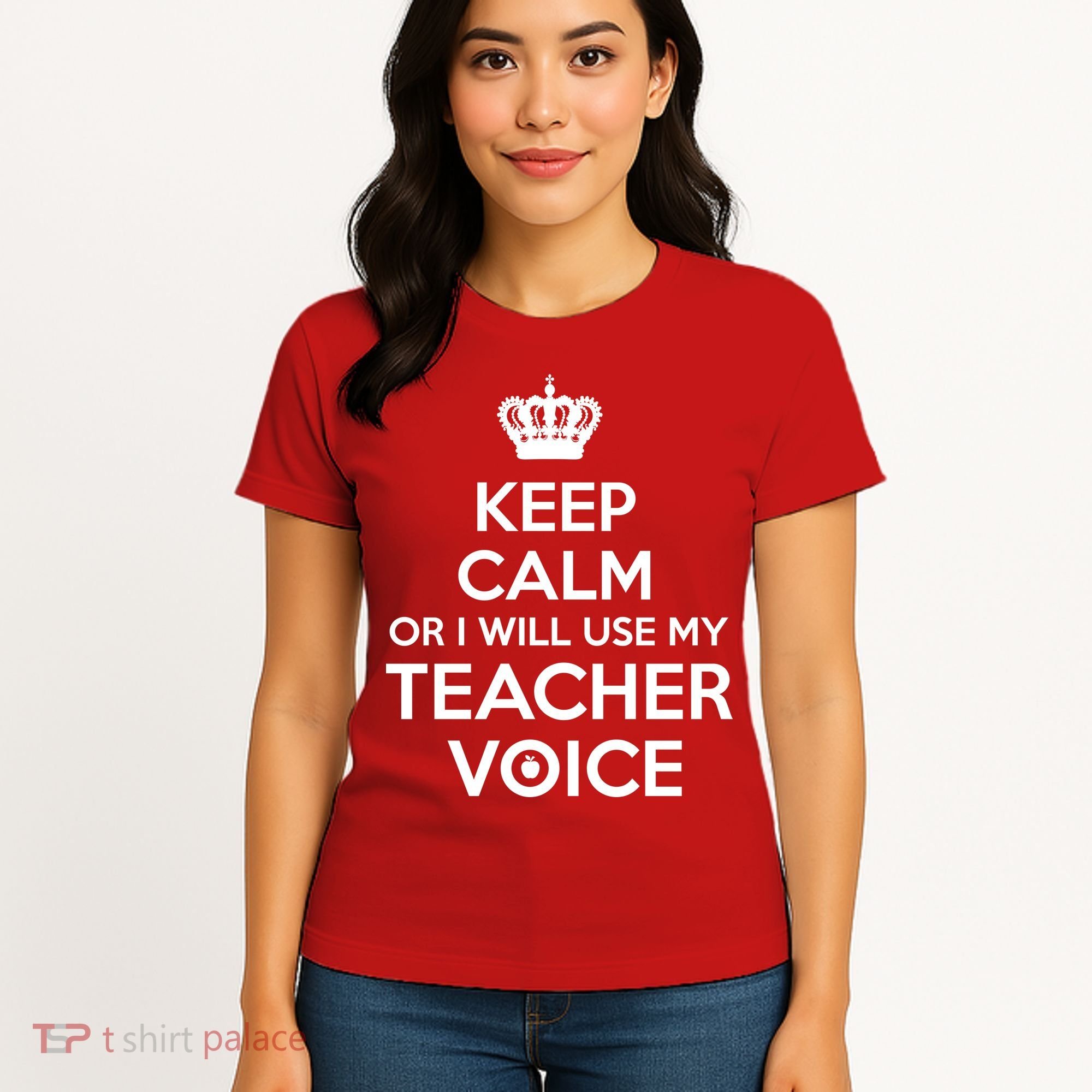 Keep Calm Or I Will Use My Teacher Voice Women's T-Shirt
