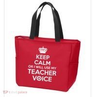 Keep Calm Or I Will Use My Teacher Voice Tote Bag thumb 3