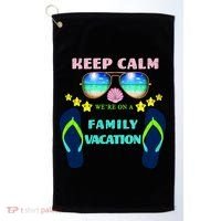 Keep Calm We're On A Family Vacation Golf Towel thumb 0