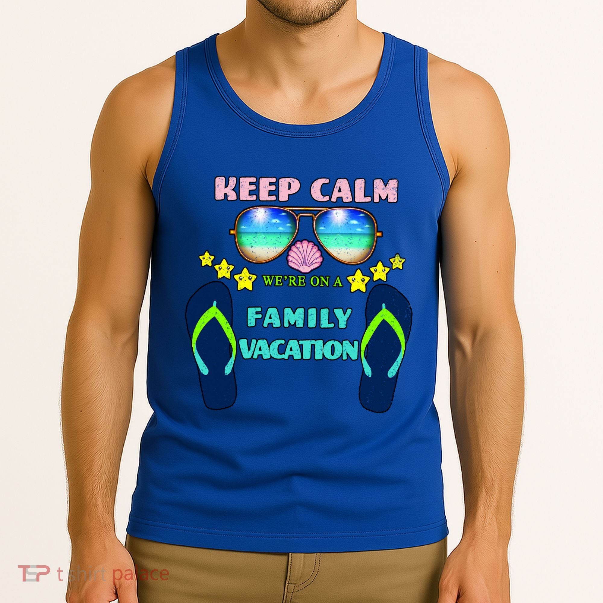 Keep Calm We're On A Family Vacation Tank Top