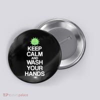 Keep Clam And Wash Your Hands Button thumb 0