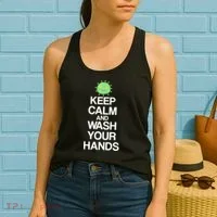 Keep Clam And Wash Your Hands Women's Tank Top thumb 2