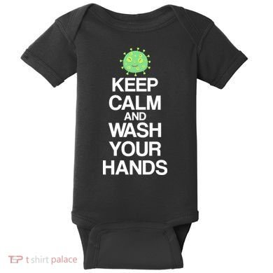 Keep Clam And Wash Your Hands Baby Bodysuit