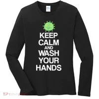 Keep Clam And Wash Your Hands Women's Long Sleeve Shirt thumb 0