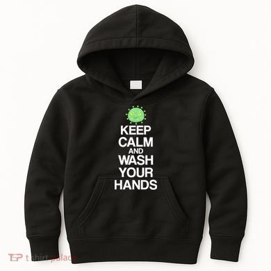 Keep Clam And Wash Your Hands Kids Hoodie