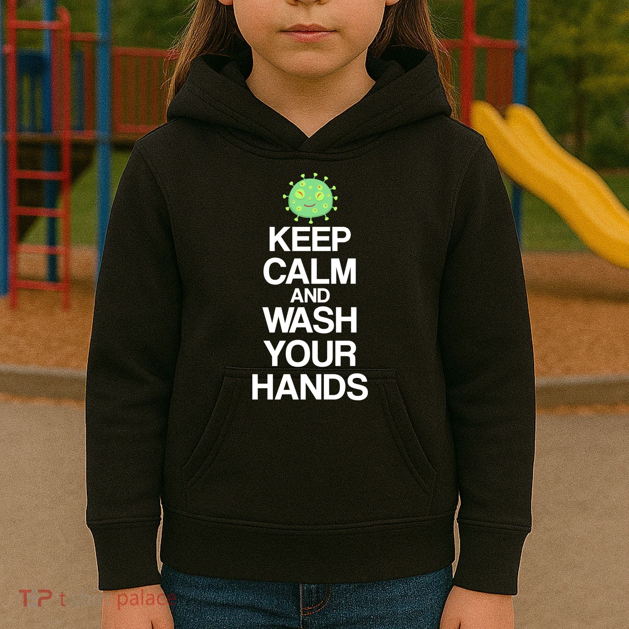 Keep Clam And Wash Your Hands Kids Hoodie