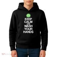 Keep Clam And Wash Your Hands Kids Hoodie thumb 4