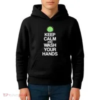 Keep Clam And Wash Your Hands Kids Hoodie thumb 4