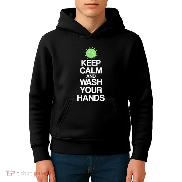 Keep Clam And Wash Your Hands Kids Hoodie