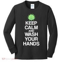 Keep Clam And Wash Your Hands Kids Long Sleeve Shirt thumb 0