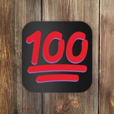 Keep It 100 One Hundred Emoji Coaster