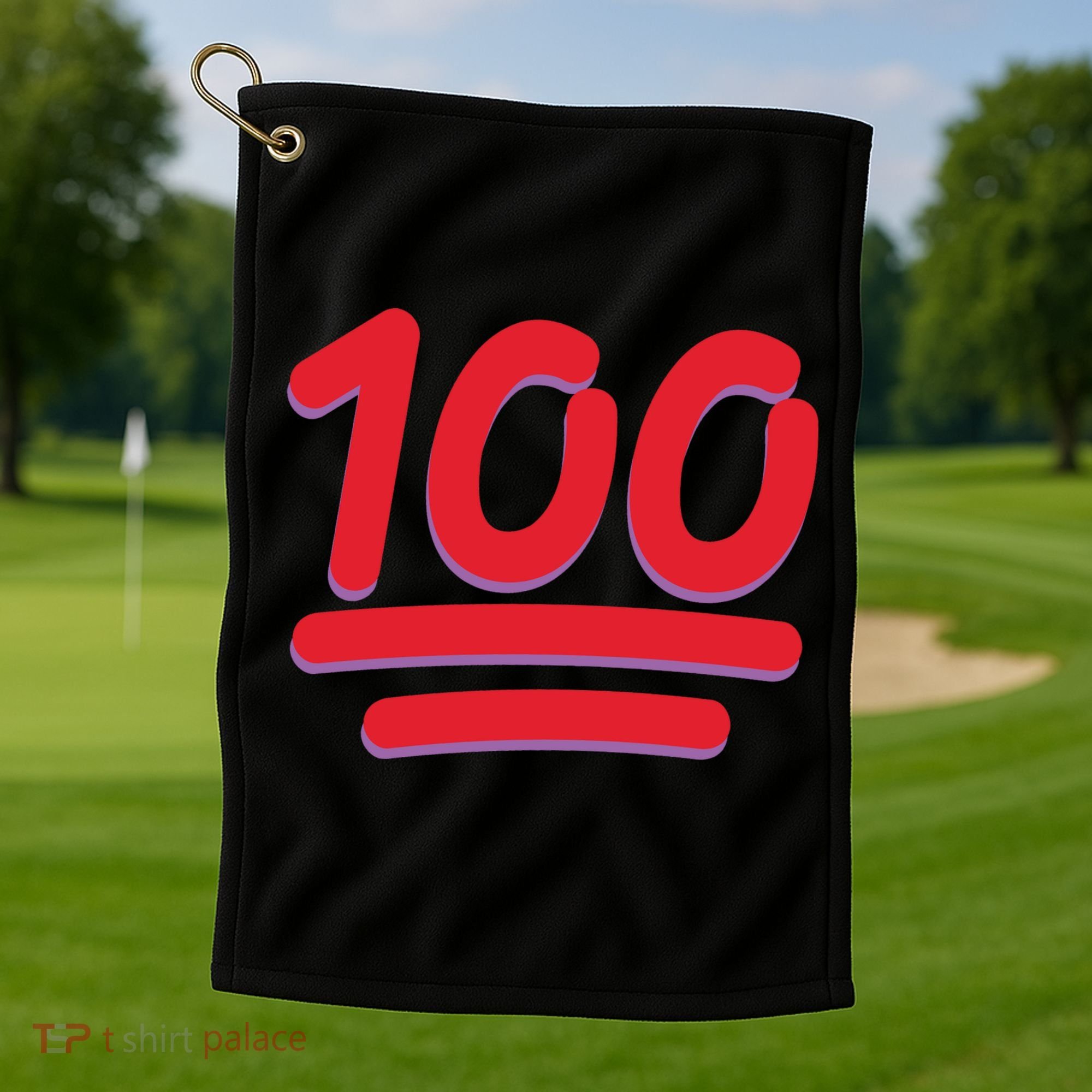 Keep It 100 One Hundred Emoji Golf Towel