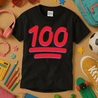 Keep It 100 One Hundred Emoji Kids T-Shirt thumb 3