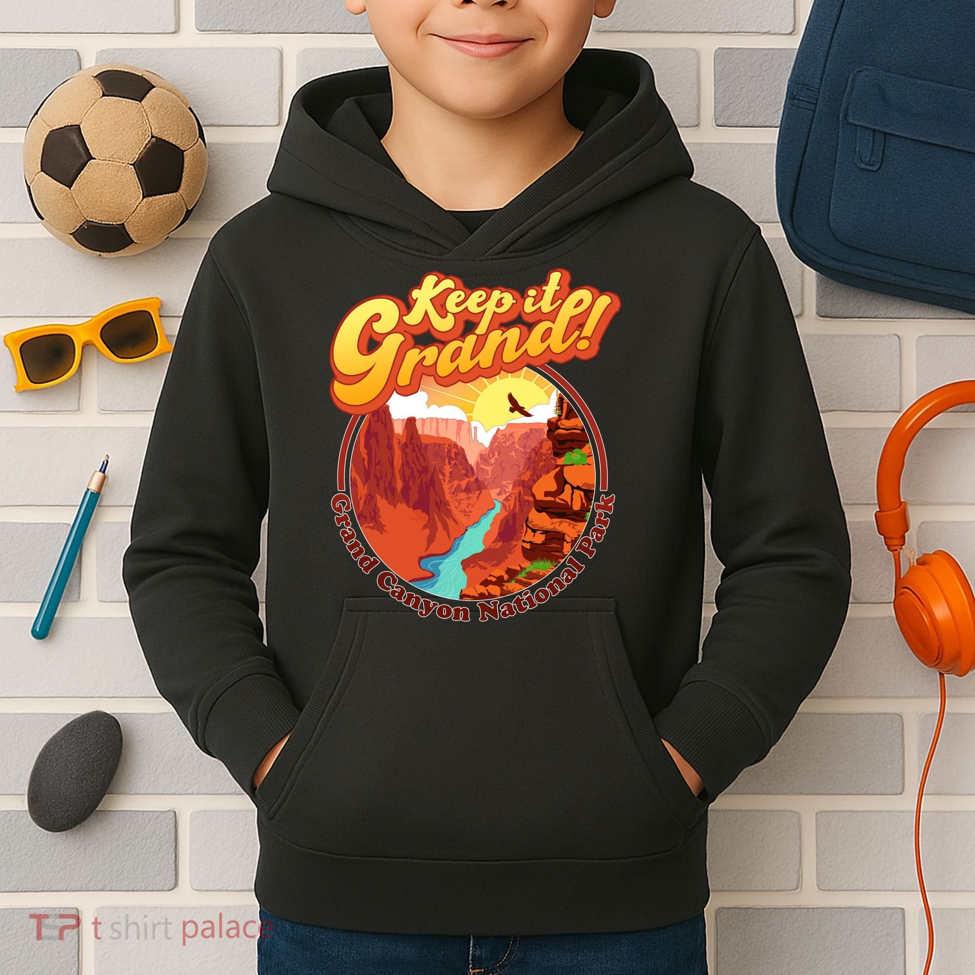 Keep It Grand! Great Canyon National Park Kids Hoodie