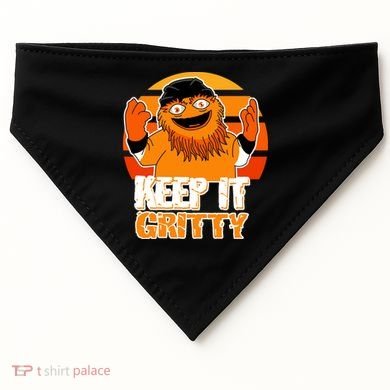 Keep It Gritty Retro Hockey Mascot USA-Made Doggie Bandana