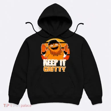 Keep It Gritty Retro Hockey Mascot Hoodie