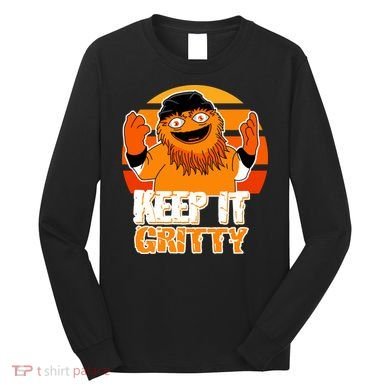 Keep It Gritty Retro Hockey Mascot Long Sleeve Shirt
