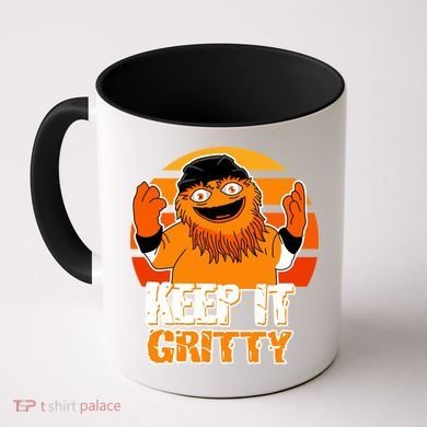Keep It Gritty Retro Hockey Mascot Coffee Mug