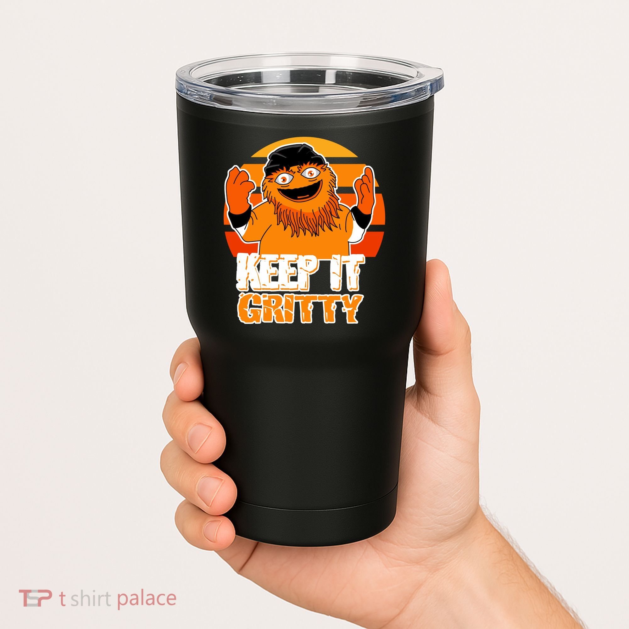 Keep It Gritty Retro Hockey Mascot Tumbler