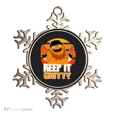 Keep It Gritty Retro Hockey Mascot Ornament