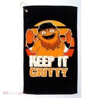 Keep It Gritty Retro Hockey Mascot Golf Towel thumb 0