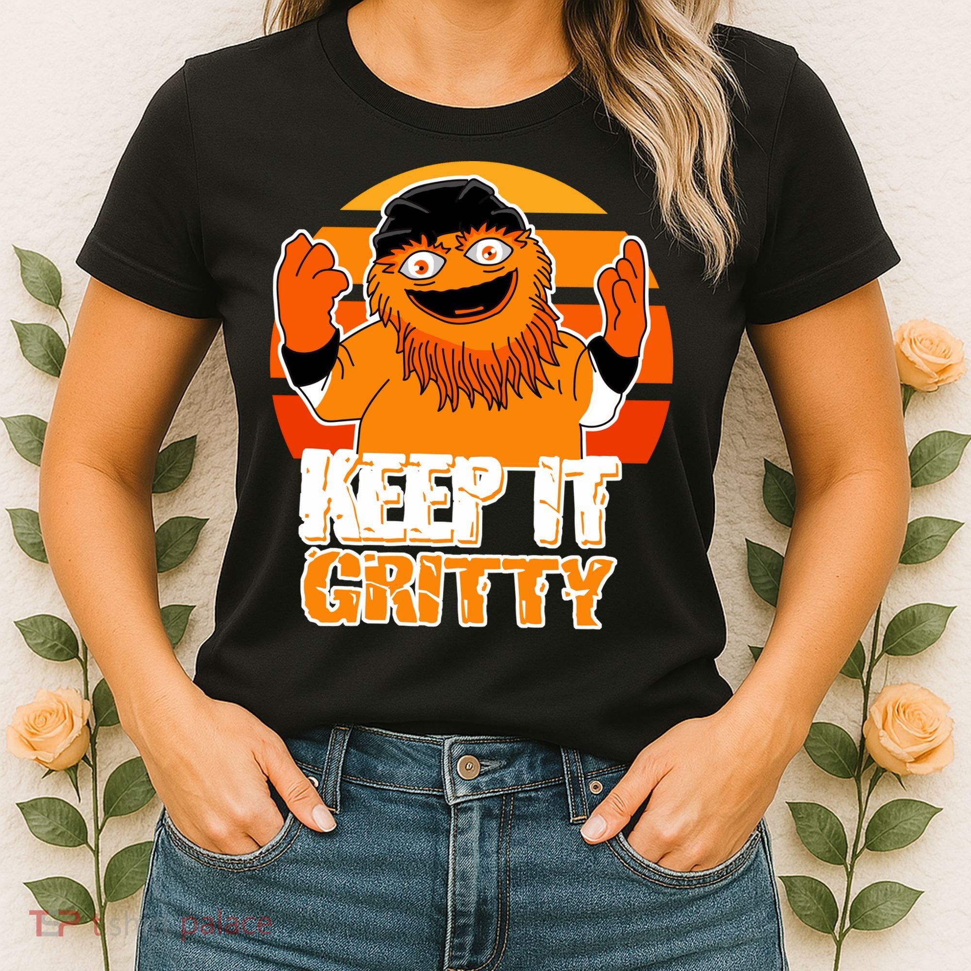 Keep It Gritty Retro Hockey Mascot Women's T-Shirt