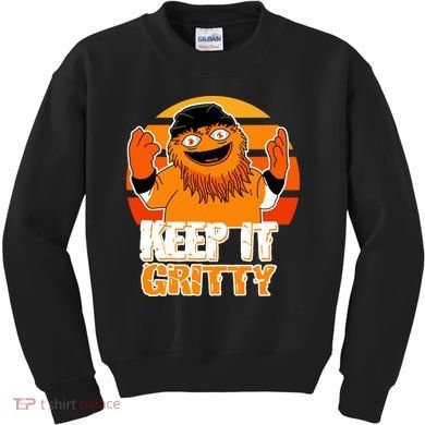 Keep It Gritty Retro Hockey Mascot Kids Sweatshirt