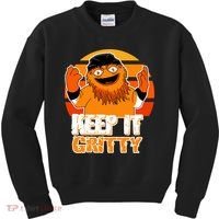 Keep It Gritty Retro Hockey Mascot Kids Sweatshirt thumb 0