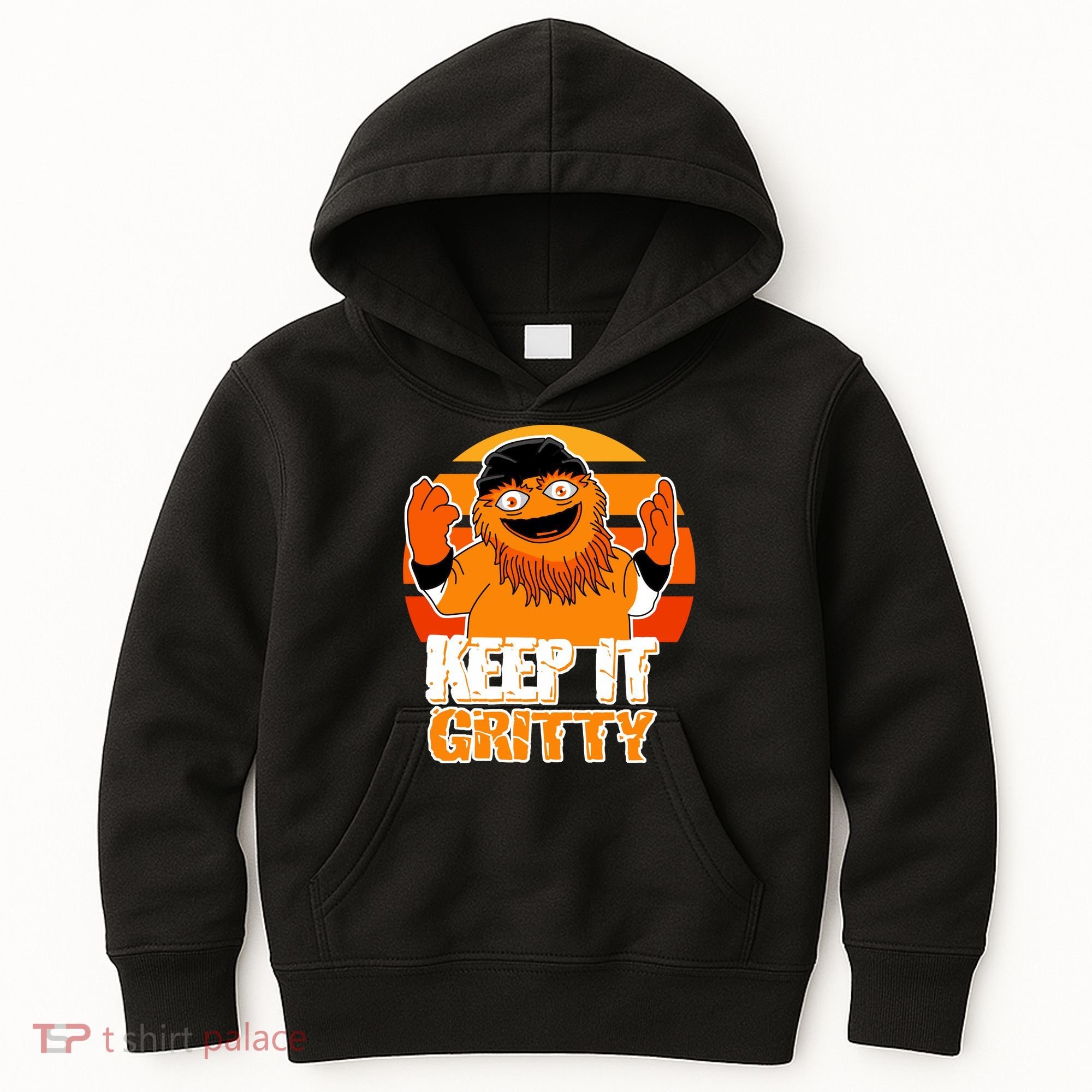 Keep It Gritty Retro Hockey Mascot Kids Hoodie
