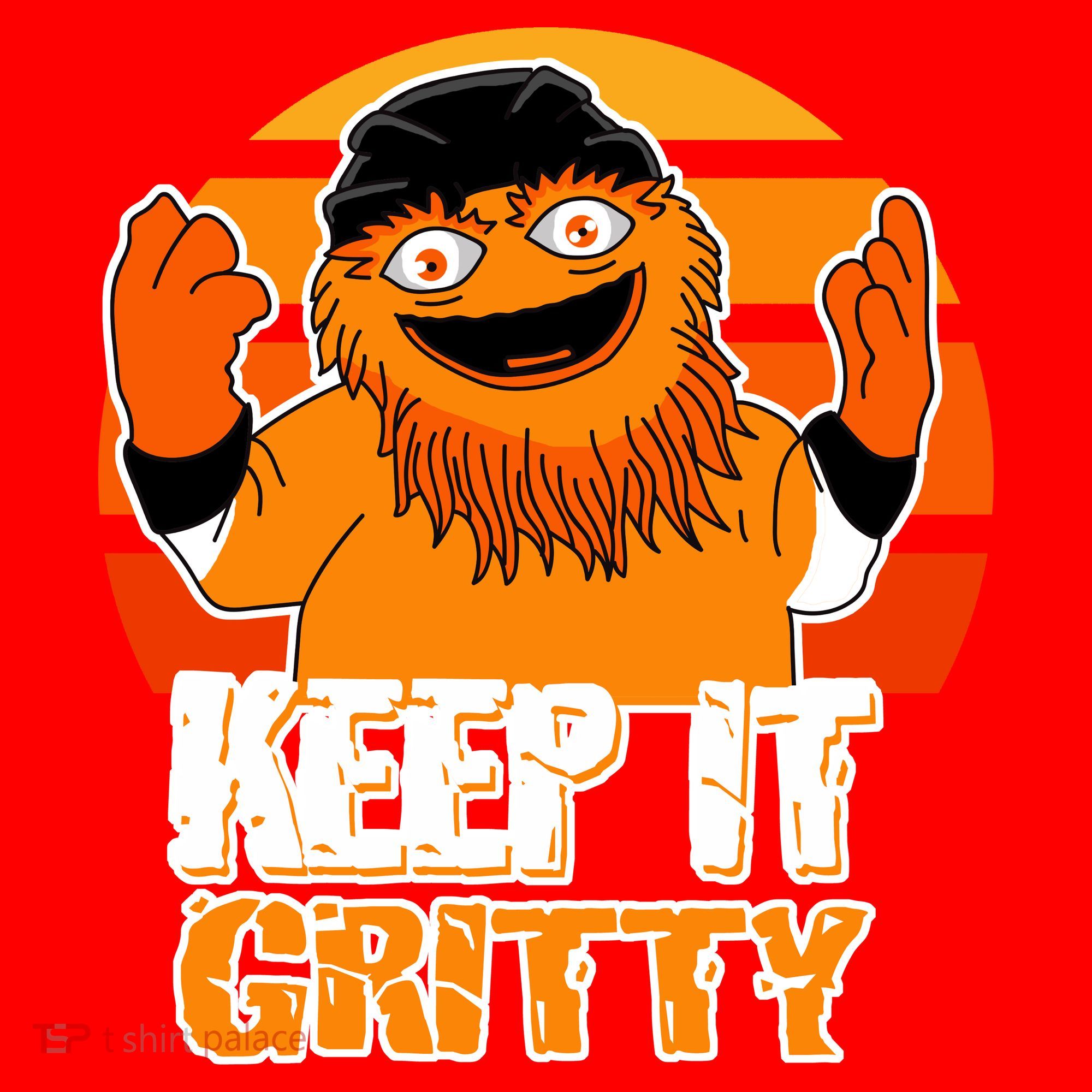 Keep It Gritty Retro Hockey Mascot Santa Hat