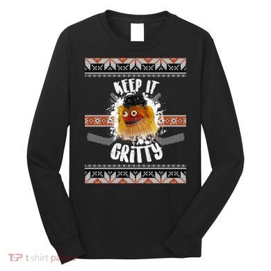 Keep It Gritty Ugly Christmas Sweater Long Sleeve Shirt