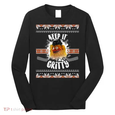 Keep It Gritty Ugly Christmas Sweater Long Sleeve Shirt