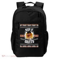 Keep It Gritty Ugly Christmas Sweater Backpack thumb 0