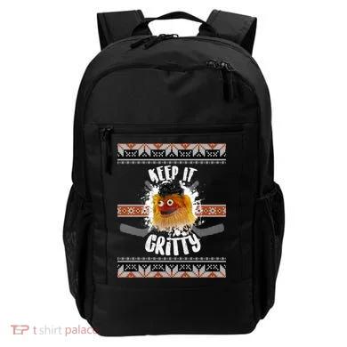 Keep It Gritty Ugly Christmas Sweater Backpack