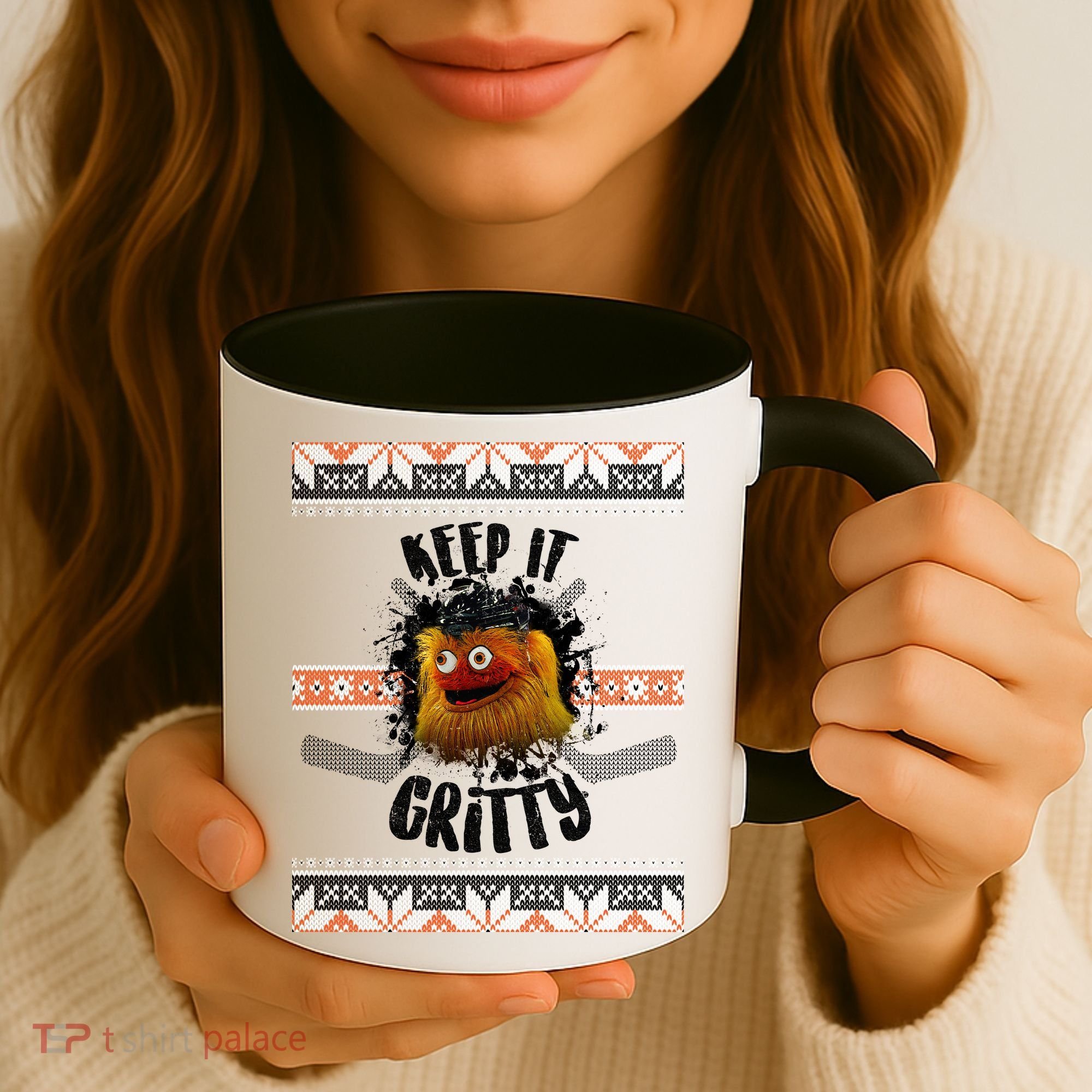Keep It Gritty Ugly Christmas Sweater Coffee Mug