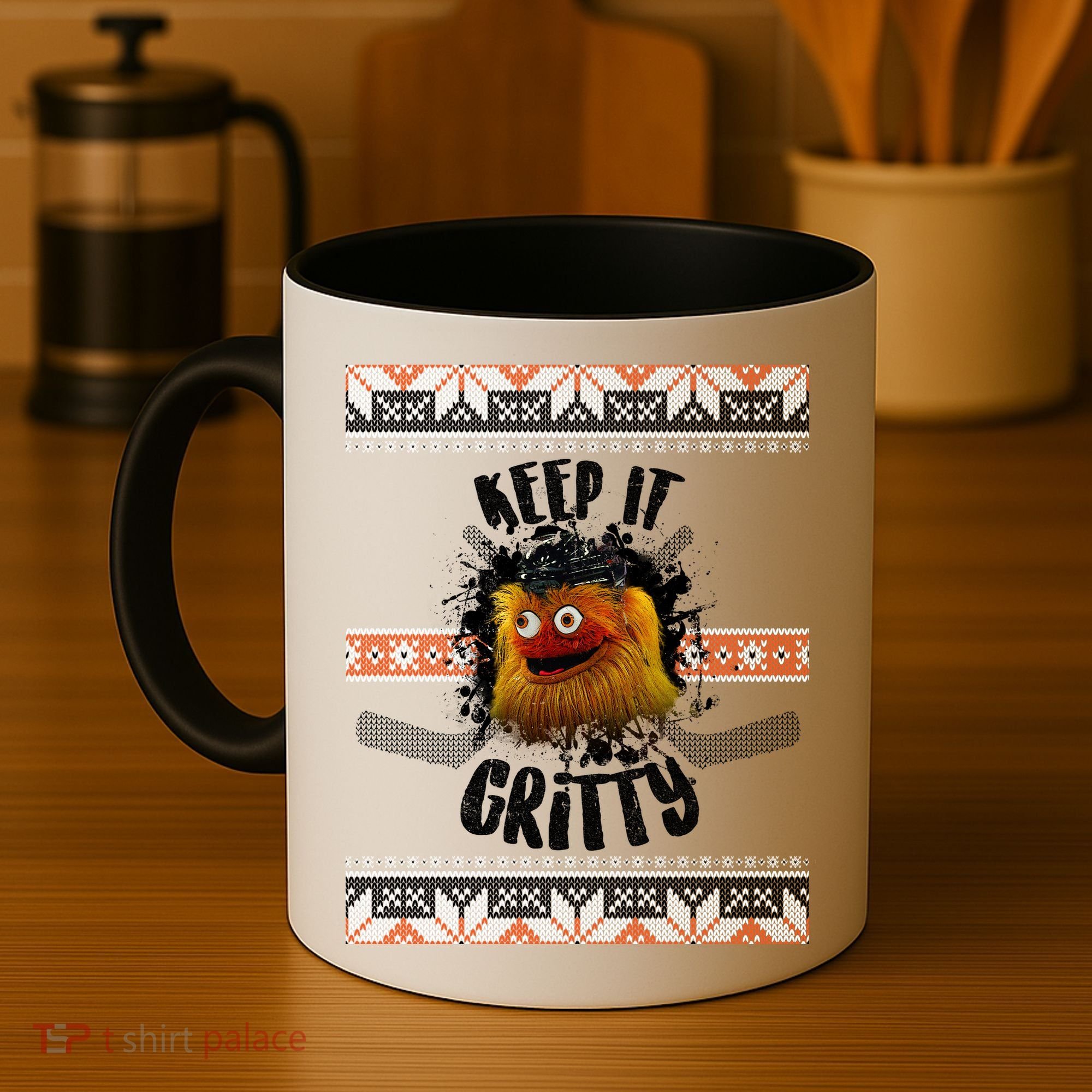 Keep It Gritty Ugly Christmas Sweater Coffee Mug
