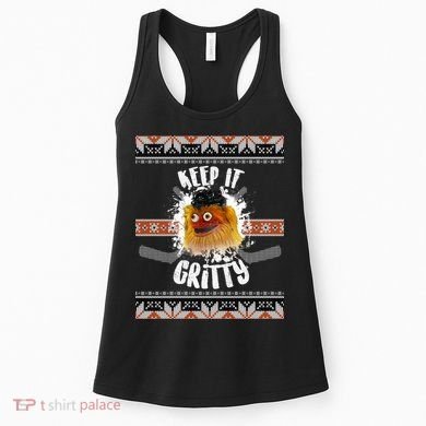 Keep It Gritty Ugly Christmas Sweater Women's Tank Top