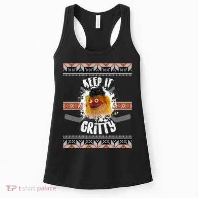 Keep It Gritty Ugly Christmas Sweater Women's Tank Top