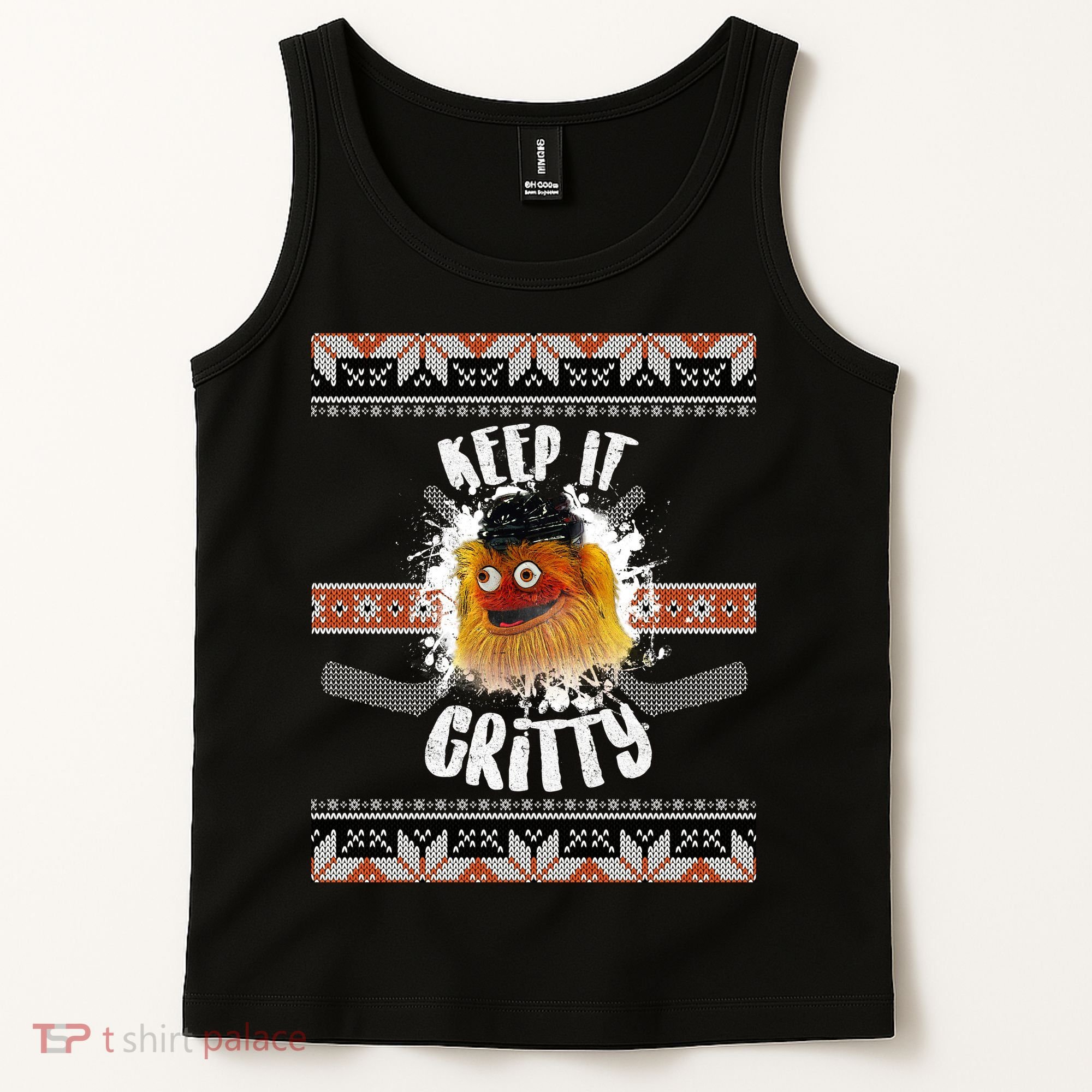 Keep It Gritty Ugly Christmas Sweater Tank Top