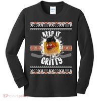 Keep It Gritty Ugly Christmas Sweater Kids Long Sleeve Shirt thumb 0