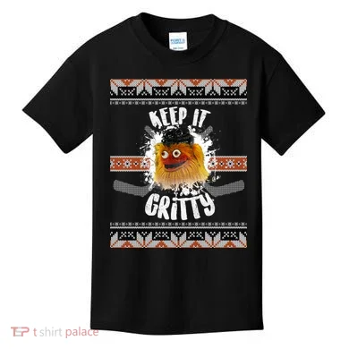 Keep It Gritty Ugly Christmas Sweater Kids T-Shirt
