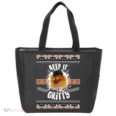 Keep It Gritty Ugly Christmas Sweater Tote Bag