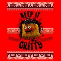 Keep It Gritty Ugly Christmas Sweater Santa Hat thumb 1