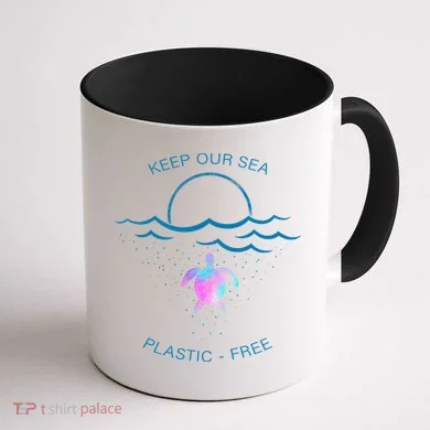 Keep Our Sea Plastic Free Coffee Mug back