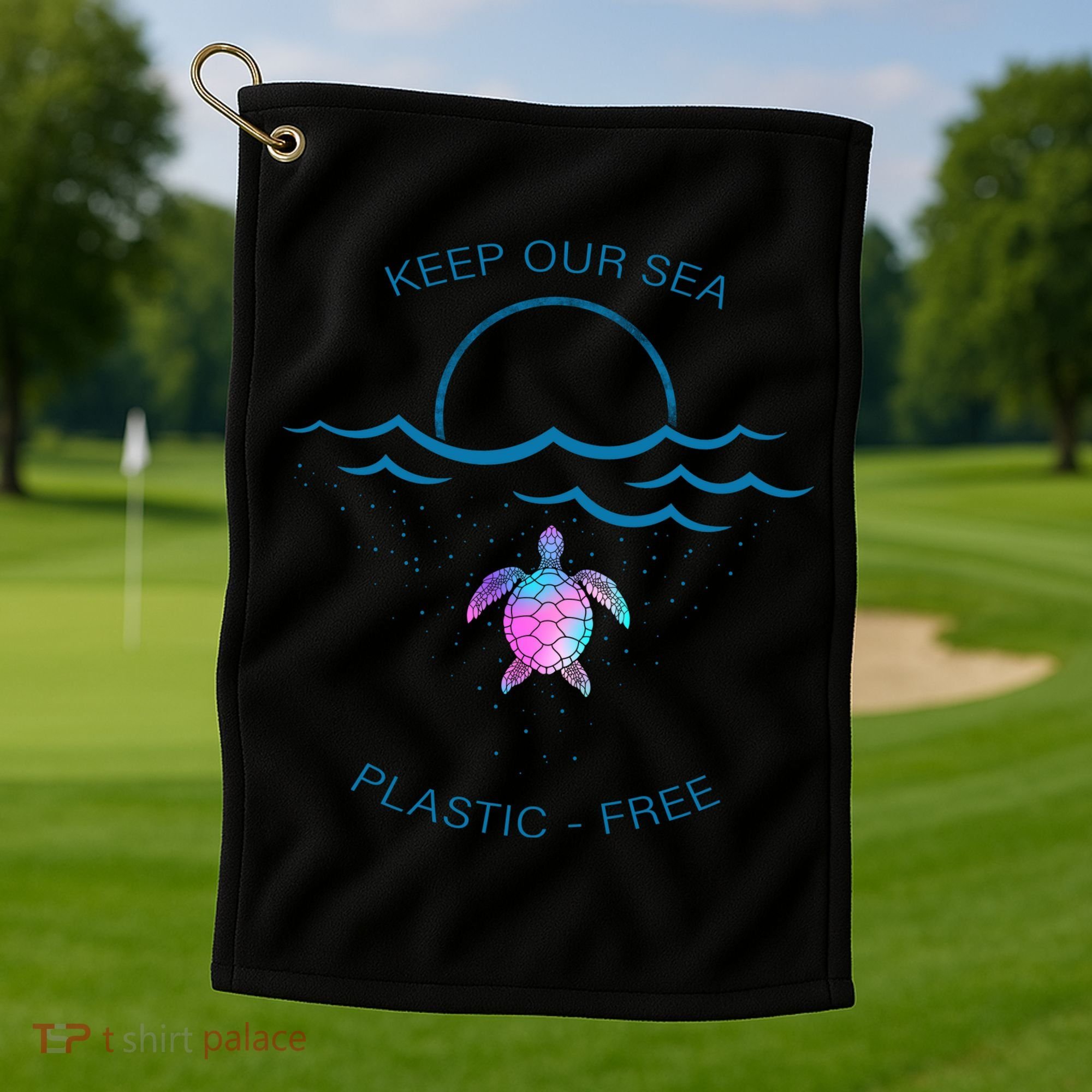 Keep Our Sea Plastic Free Golf Towel