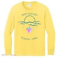 Keep Our Sea Plastic Free Kids Long Sleeve Shirt thumb 0