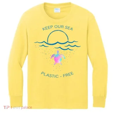 Keep Our Sea Plastic Free Kids Long Sleeve Shirt