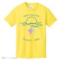 Keep Our Sea Plastic Free Kids T-Shirt thumb 0