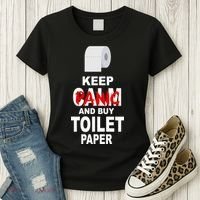 Keep Panic And Buy Toilet Paper Women's T-Shirt thumb 3
